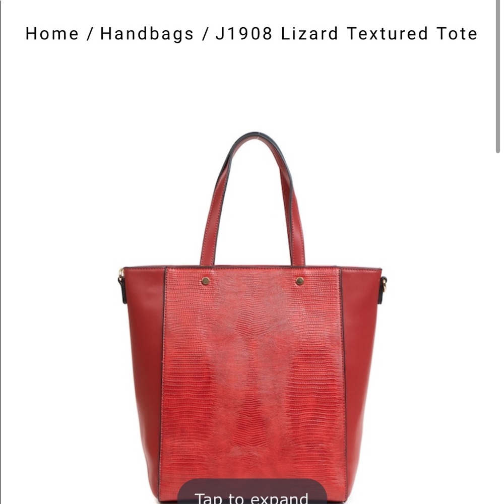 Brand NEW - Jen&Co Red Lizard Textured Tote - Picture 2 of 3